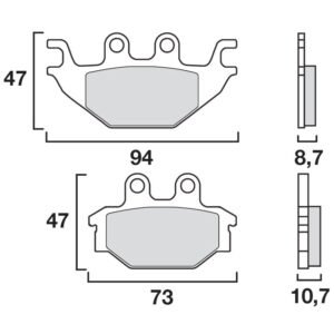 Plaquettes de freins Brembo Sinter Métal Fritté arrière