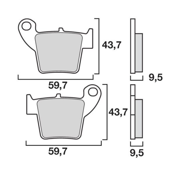 Plaquettes de freins Brembo Sinter Métal Fritté Racing arrière