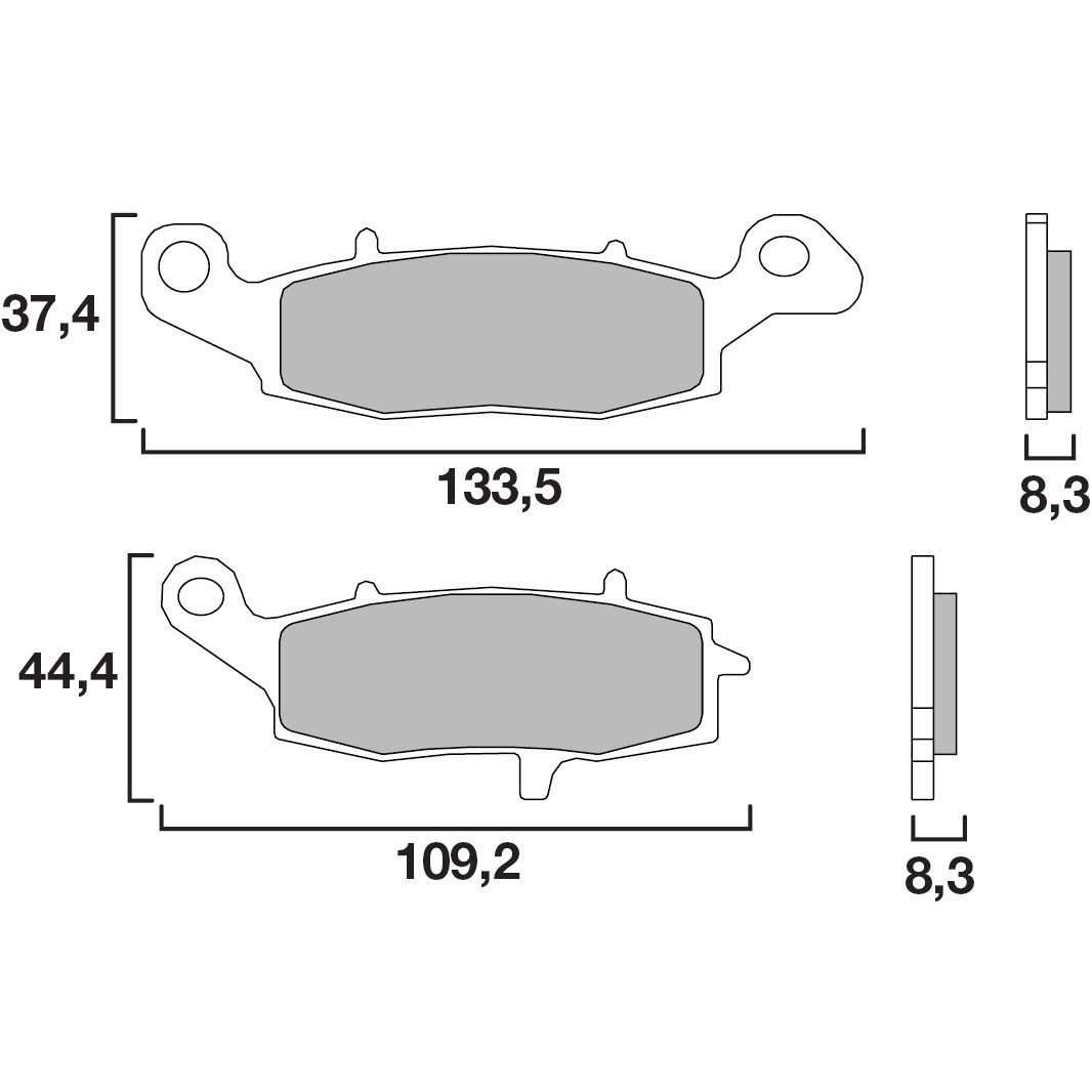 Plaquettes de freins Brembo modéle LA Sinter Métal Fritté Avant
