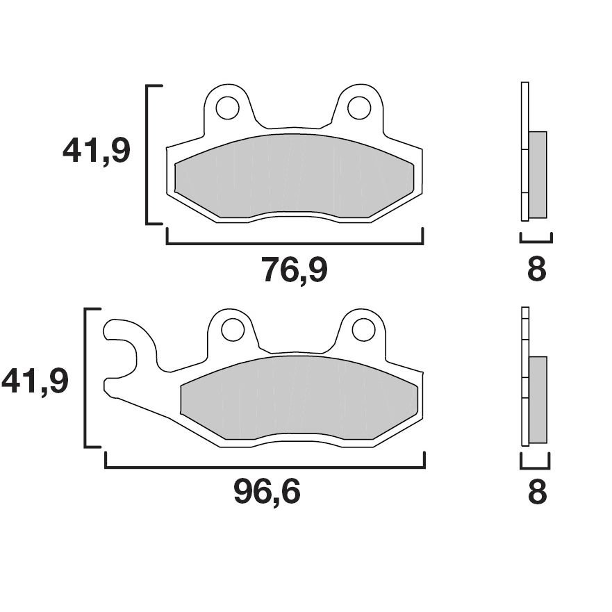 Plaquettes de freins Brembo Sinter Métal Fritté arrière