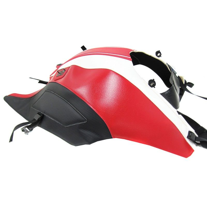 Tapis de réservoir Bagster Rouge blanc carbone noir deco blanc/rouge