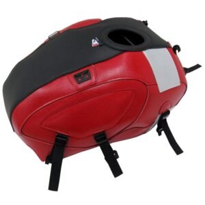 Tapis de réservoir Bagster NOIR MAT GRAINE/ROUGE/DECO ARGENT