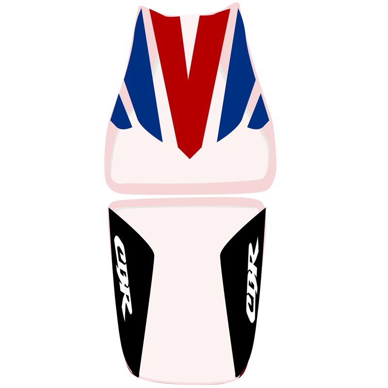 Housse de selle Bagster Blanc/Rouge/Bleu Marine/Lettres Blanches