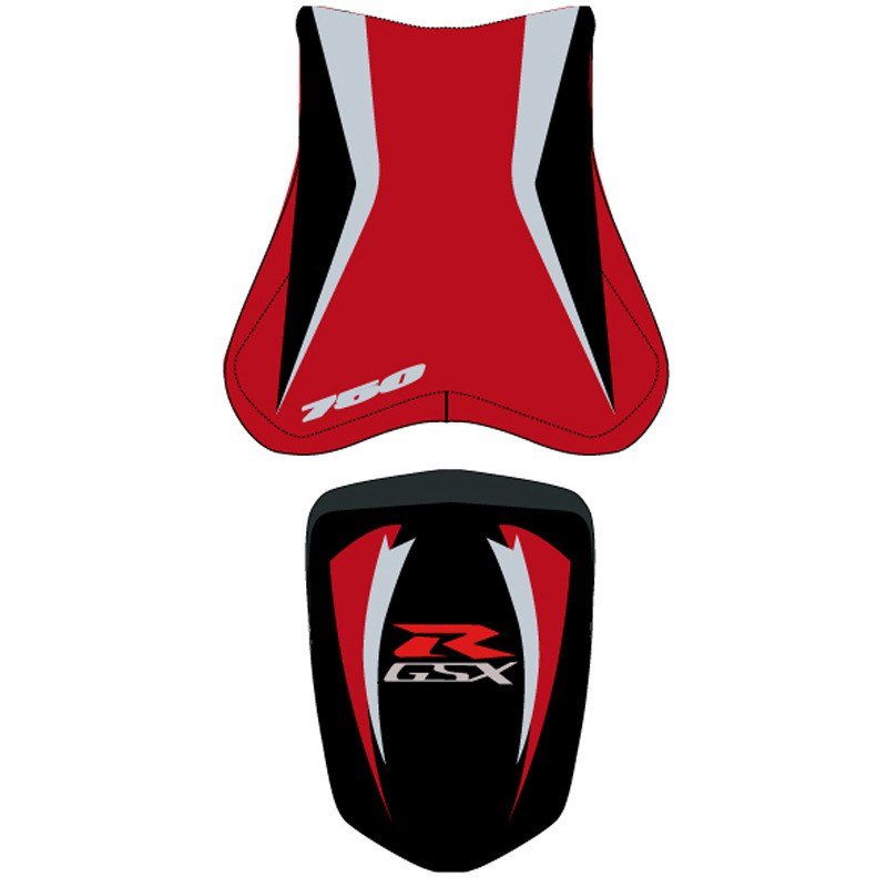 Housse de selle Bagster Noir/Gris/Vermillon/Lettres Grises