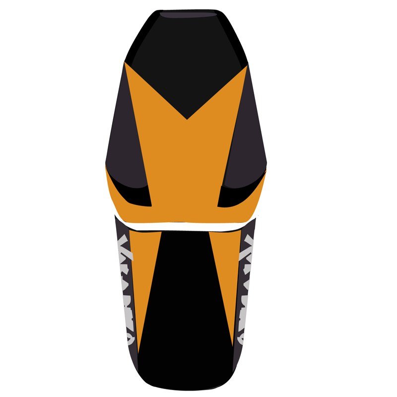 Housse de selle Bagster Noir/Potiron/Lettres Grises claires