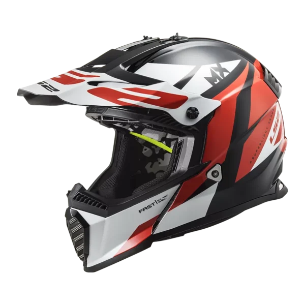 Casque Cross Enfant Mx437 Fast Evo Mini Strike Black White Red - Ls2