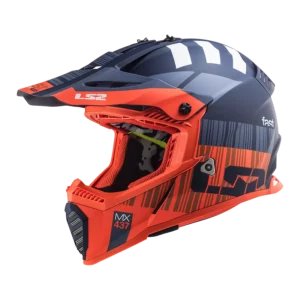 Casque Cross Enfant Mx437 Fast Evo Mini Xcode M. Fl.Orange Blue - Ls2