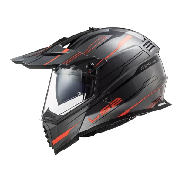 Casque Cross Mx436 Pioneer Evo Knight Titanium Orange - Ls2