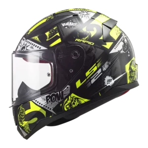 CASQUE INTÉGRAL ENFANT FF353 RAPID MINI VIGNETTE BLACK H-V YELLOW - LS2