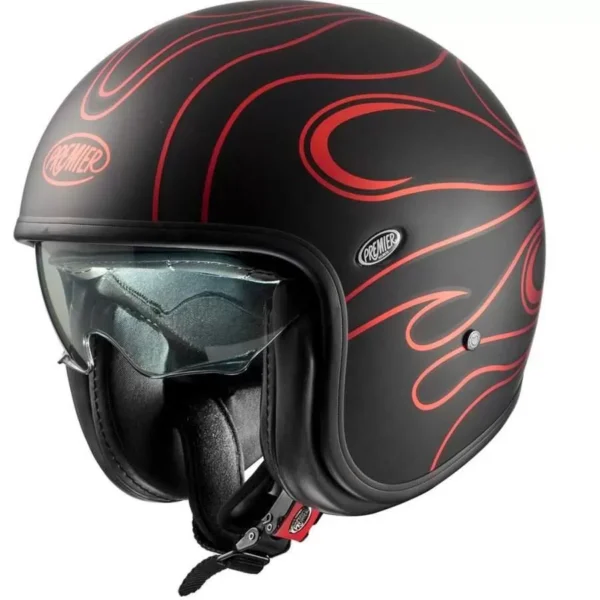 Casque  Vintage Fr Red Chromed Bm  - Premier