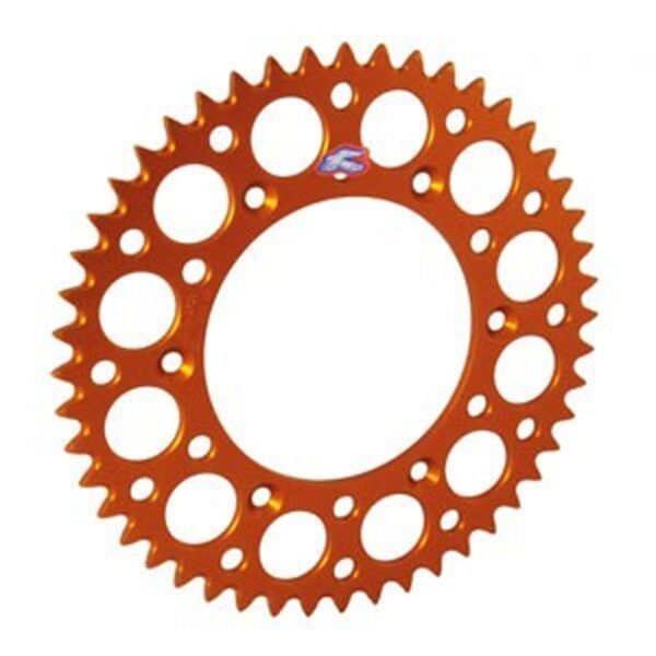 Couronne Renthal Ultra light Anodise orange Anti boue 47 dents