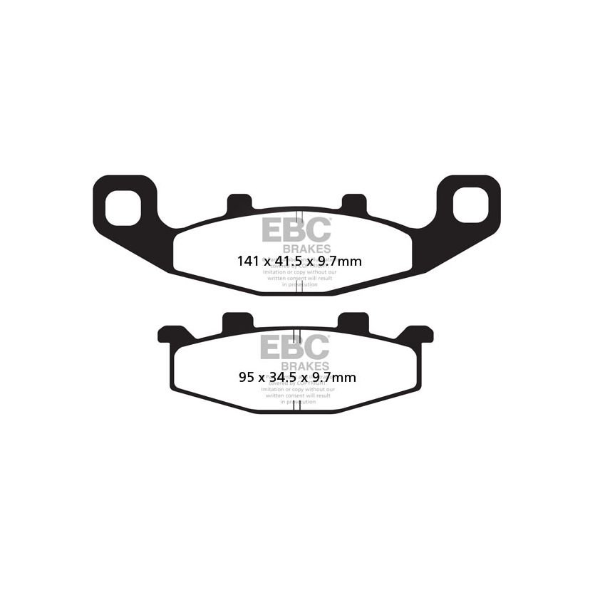 Plaquettes de freins EBC Sinter Métal Fritté avant/arrière (selon modèle)