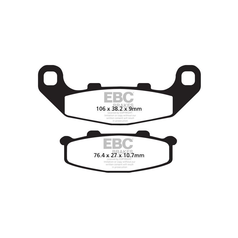 Plaquettes de freins EBC Organique avant/arrière (selon modèle)