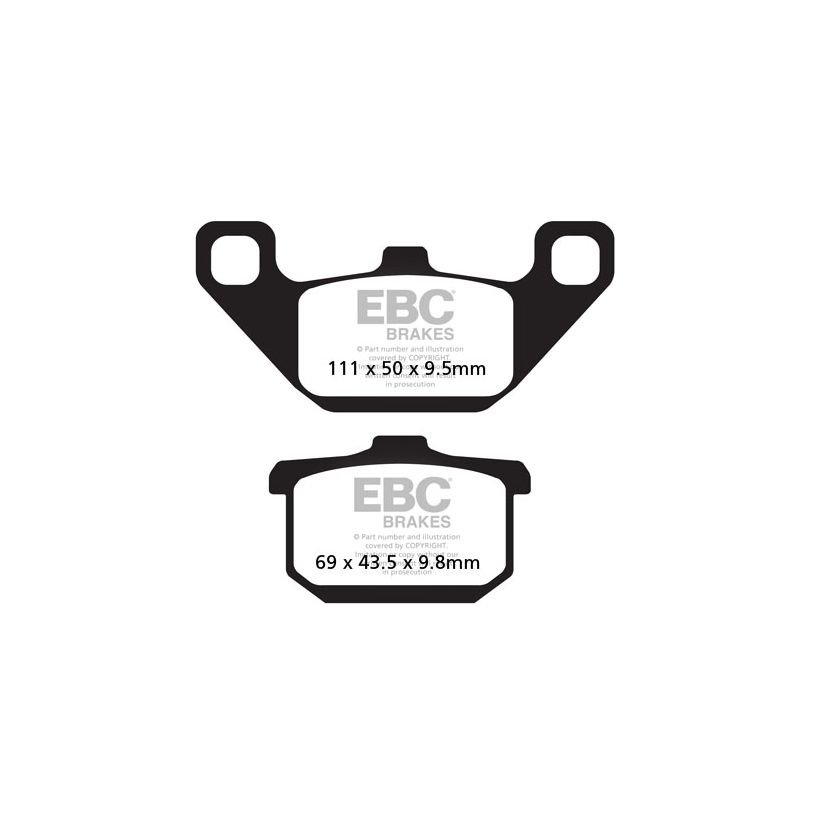 Plaquettes de freins EBC Organique avant/arrière (selon modèle)