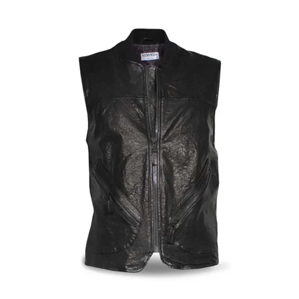 Gilet Black Leather Man - Dmd