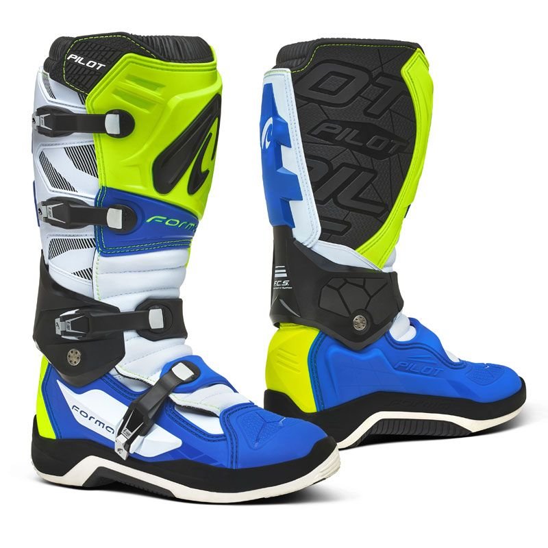 Bottes cross Forma PILOT YELLOW FLUO/WHITE/BLUE 2024