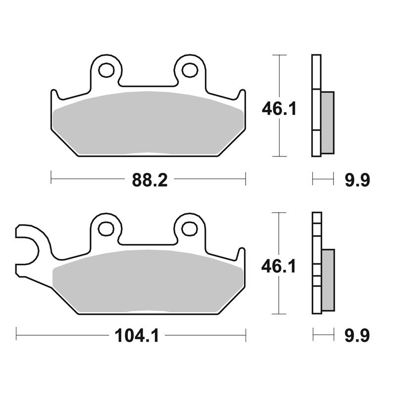 Plaquettes de freins SBS 650HS Sinter Métal Fritté avant