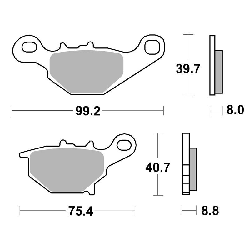 Plaquettes de freins SBS 820RSI Sinter Métal Fritté arrière