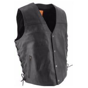 Gilet moto Soubirac CUIR LACET