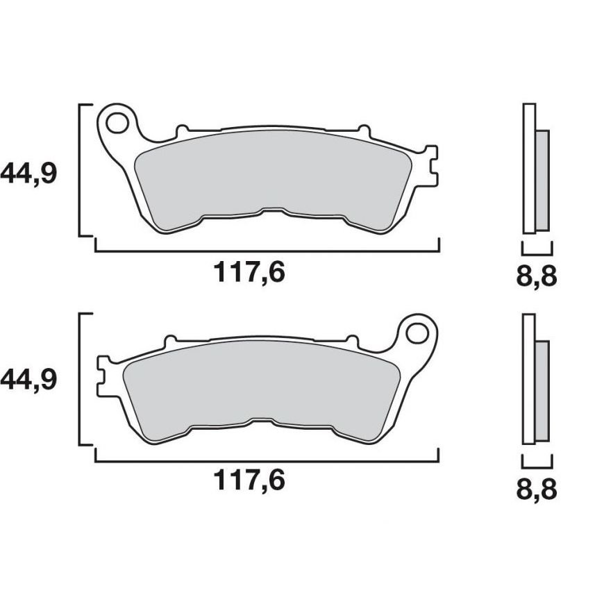 Plaquettes de freins Brembo Sinter Métal Fritté arrière