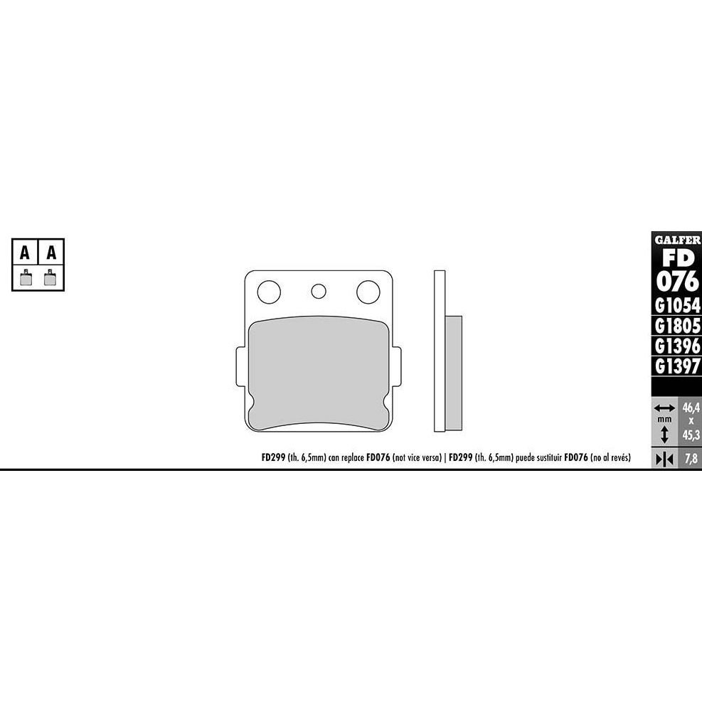 Plaquettes de freins Galfer Sinter Cross Avant/Arrière selon modèle