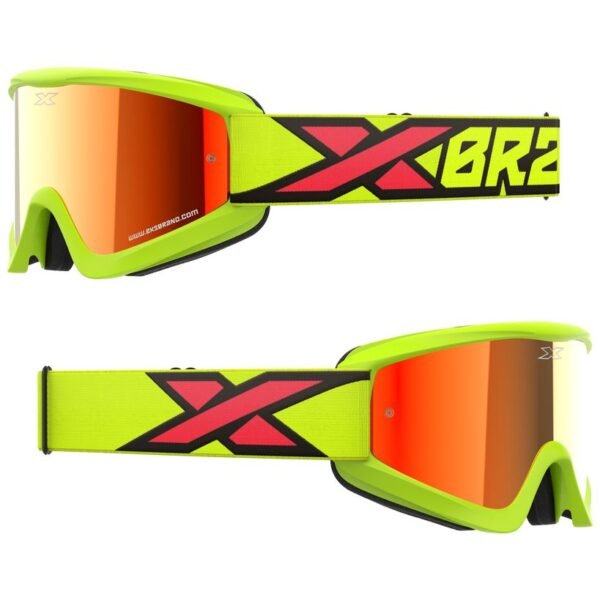 Masque cross EKS GOX FLAT OUT MIRROR FLO YELLOW/BLACK/FIRE - RED MIRROR 2023