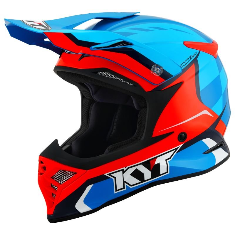 Casque cross KYT SKYHAWK - GLOWING - BLUE/RED 2023